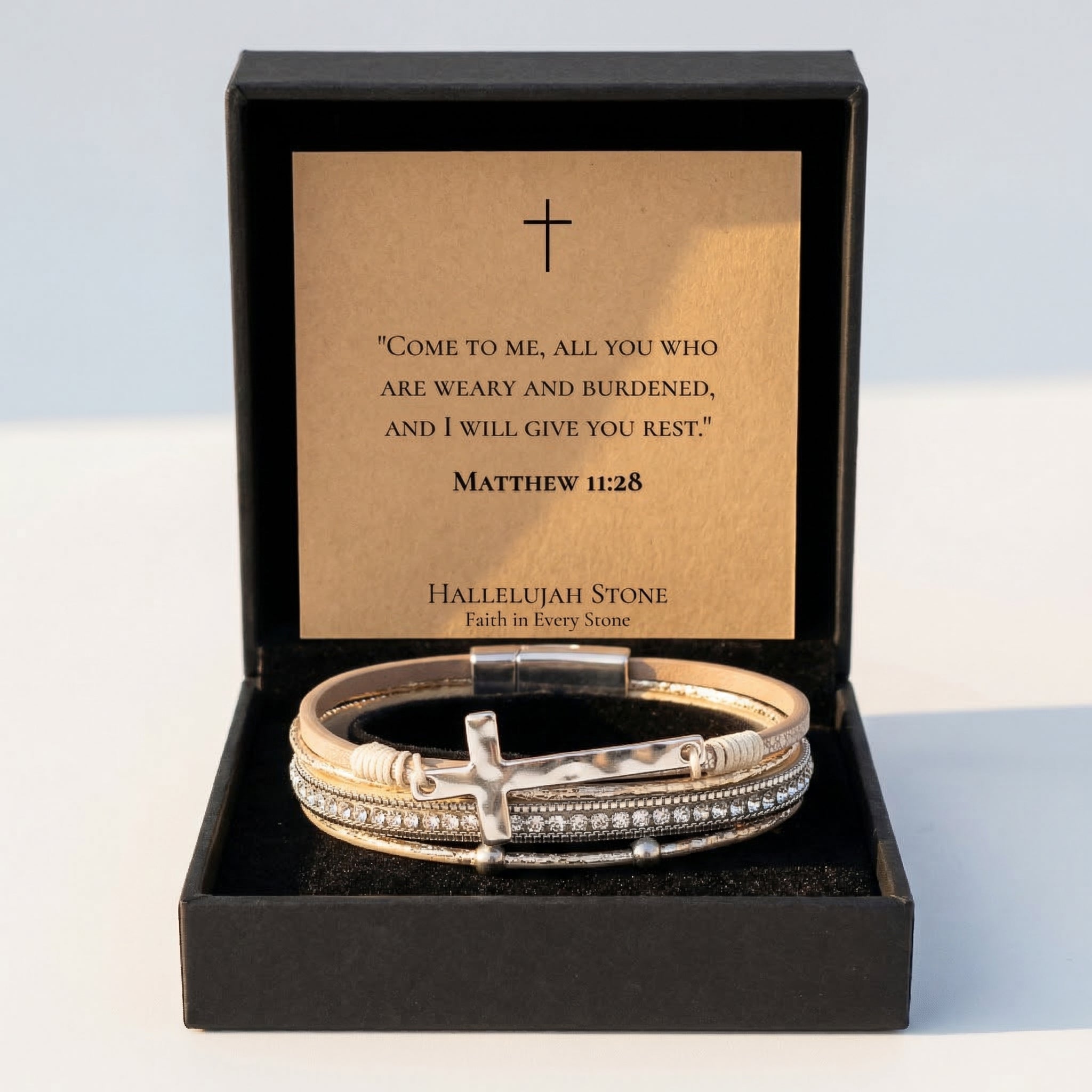 HS® - MATTHEW 11:28 For Rest When You're Exhausted - Hallelujah Stone Jewelry
